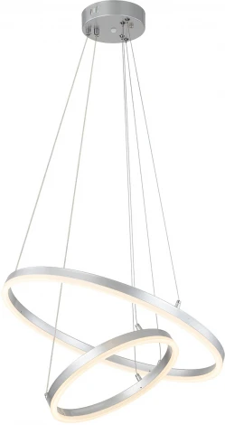 Подвесной светильник Escada Void 10254/2LED 66W Silver APP (регулировка яркости, 220V, пульт управления, управление смартфоном, на тросе)