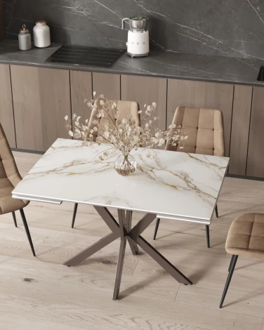 Стол Stool Group раскладной Marmer 120-180*80*76 керамика капучино УТ000039730