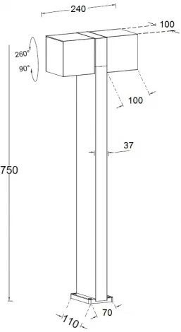 Наземный фонарь Oasis Light TUBE LED W1938-2-750
