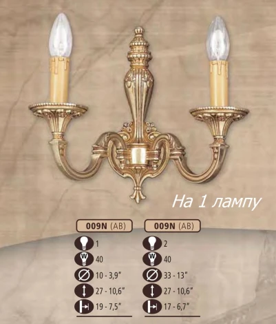 Бра Riperlamp 009N 009N/1 AB
