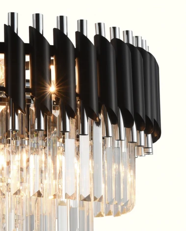 Подвесная люстра хрустальная Natali Kovaltseva DARIAN 76017/10C CHROME BLACK 8 x E14, 40W, CHROME BLACK