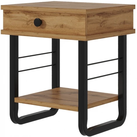 Тумба прикроватная ГРЕТА ММД 205 чёрный/дуб вотан, Форвард