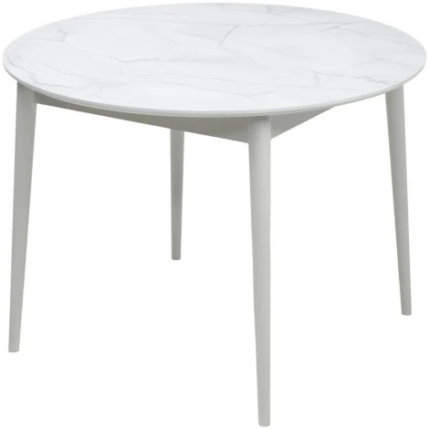 Стол BOLERO 105 см Жемчужный Перито (Белый Мрамор), HPL / Белый М-City