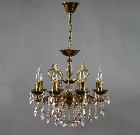 Подвесная люстра Ambiente by Brizzi Leon 2128/8 PB Tear Drop (220V, хрусталь Asfour, на цепи, подсвечник, свеча)