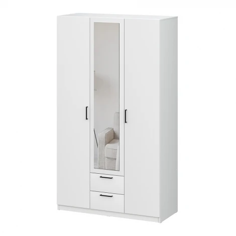 Шкаф трехстворчатый Арника Бали, Белый шагрень