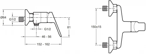 Смеситель Jacob Delafon Lucien E20847-CP для душа
