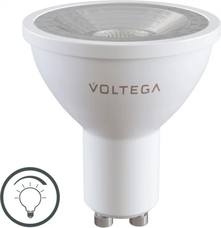 Лампочка светодиодная полусфера белая колба GU10 6 Вт 600 lm 4000K Voltega Sofit GU10 Lens 7109