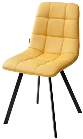 Стул CHILLI SQUARE HK017-19 глубокий желтый, PU / черный каркас М-City