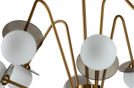 Люстра потолочная на штанге Jazz V000166 (11020/8R Brass) (220V, шар)