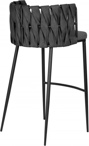 Стул барный Dobrin AMELIA (серая ткань (F-48), темно-серый винтажный PU (MF-12))