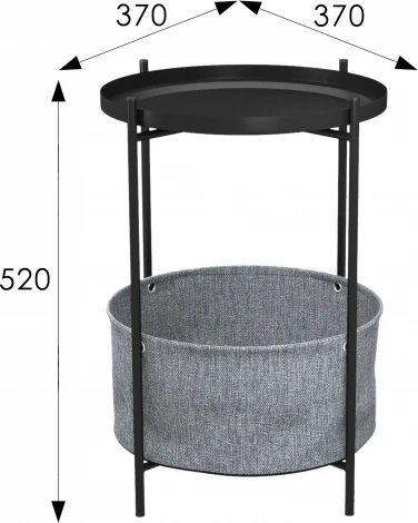 Стол журнальный Берген рогожка 82/39/черный муар Mebelik арт.008937