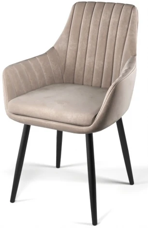 Стул M-City Роден Premier 09 Серо-коричневый, велюр / черный каркас