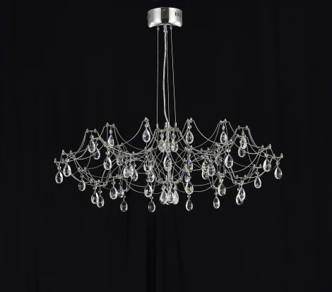 Подвесная люстра светодиодная с пультом и хрустальными подвесками Asfour MyFar Ersilia MR2660-60P-50AD