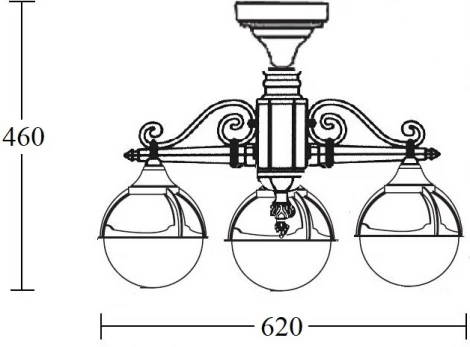 Потолочный светильник уличный Oasis Light GENOVA 88170A/3 Bl (220V, фонарь, шар, IP44)
