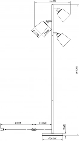 Торшер Moderli Floor V3051-3F (220V, выключатель)
