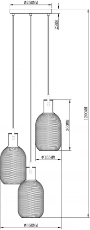 Подвесной светильник Moderli Alina V2802-3P (220V, на проводе)