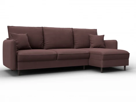 Диван угловой Лига-064 НПБ угол универсальный (ДСП/Дерево/Замша/Бордовый) Лига Диванов 129636