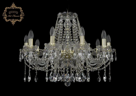 Подвесная люстра Art Classic 11.12 11.12.10.240.Gd.Sp (220V, хрусталь, на цепи, подсвечник, свеча)