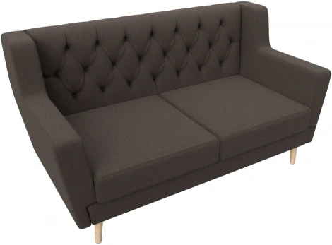 Диван кухонный прямой Брайтон 2 Люкс (Коричневый/Рогожка) Лига Диванов арт.122447