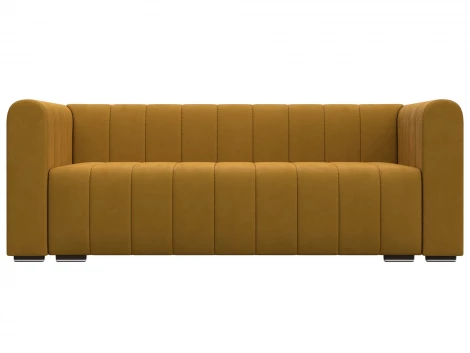 Диван прямой Лига-073 (ДСП,Фанера/Пластик/Велюр/Желтый) Лига Диванов 129985