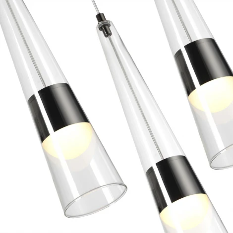 Подвесной светильник каскадный Odeon Light Lump 5044/42L глянц.темн.хром/прозрачный/металл/стекло LED 42W 3000K 4167Лм (220V, на проводе)