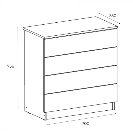 Комод Арника с ящиками КМ 4 Денвер, графит