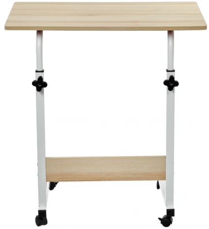 Стол многофункциональный на колесах, 60x40 см, «РОЛЛ», 2 ножки, регул.высота, мдф, металл, св. дерево, белый Bradex Home РОЛЛ TD 0730
