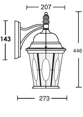 Настенный фонарь уличный Oasis Light ASTORIA 2M 91402M Gb овал (220V, IP44)
