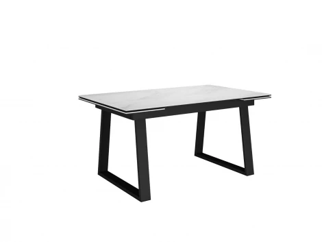 Стол DikLine DKZ160 Керамика Tianshan White (белый полуглянец)/подстолье черное/опоры черные (2 уп.) 00-00083315