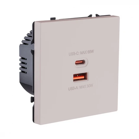 Розетка USB A+C 65W кашемир матовый Kollinger Eclipse EC-024CM