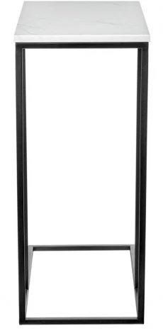 Придиванный столик Loft 50x30см, белый мрамор с черными ножками Bradex Home RF 0358