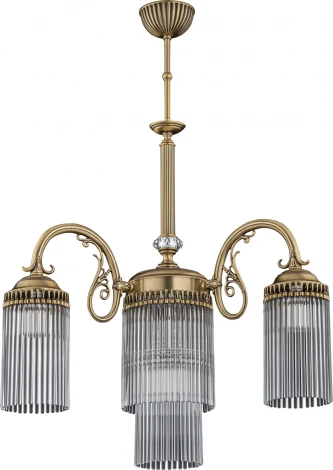 Потолочная люстра ярусная на штанге Kutek Fiore FIO-ZW-3+1(P) (220V, хрусталь Swarovski)