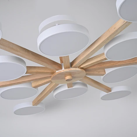 Потолочная люстра Wi-Fi на штанге Turna L12 White By ImperiumLoft Turna-B01 (LED, 220V, голосовое управление, умный дом - Алиса)