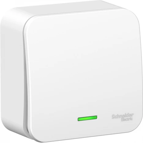 Выключатель накладной одноклавишный с подсветкой (белый) Systeme Electric Blanca BLNVA101111