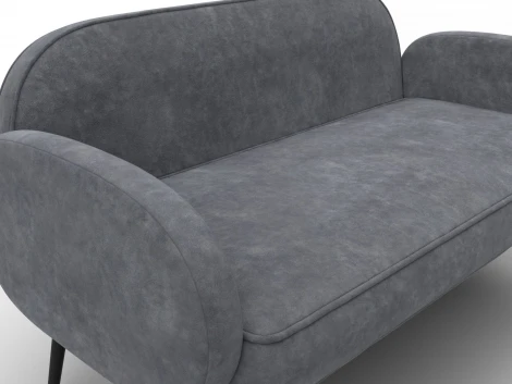 Диван прямой Лига-086 (Фанера/Металл/Велюр/Темно-серый) Лига Диванов 131095