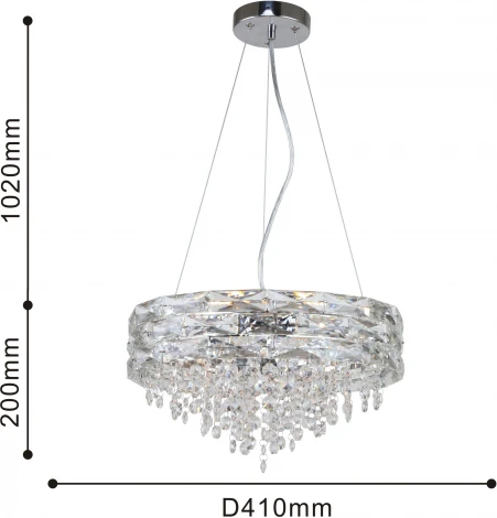 Подвесная люстра F-Promo Icicle 4250-6P (220V, хрусталь, на тросе, круглые)