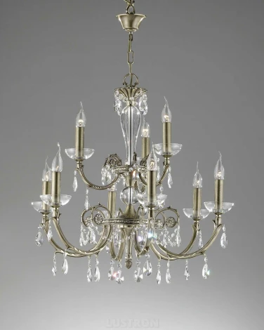 Подвесная большая люстра Bejorama Karola 2488/6+3 (220V, на цепи, подсвечник, свеча)