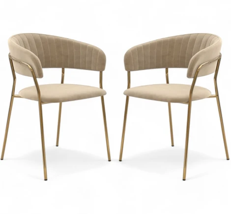 Набор из 2 стульев Whispered Fusion Hesby Велюр/Бежевый арт.HSBI_DC72_beige_2