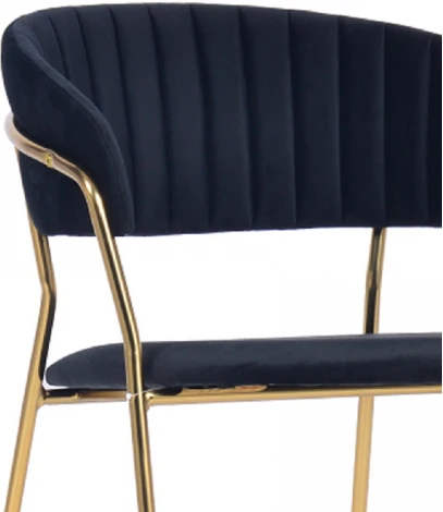 Комплект из 4-х стульев Turin чёрный с золотыми ножками Bradexhome арт.FR 0797K