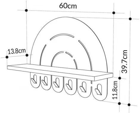 Вешалка для одежды METAL HANGER RAINBOW LEVE (ЛДСП/Белый) арт.LEV01117