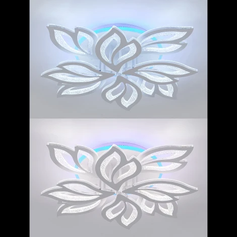 Потолочная люстра Natali Kovaltseva Sand LED LAMPS 81336 160W, белый, LED с RGB подсветкой (220V, пульт управления, управление смартфоном, цветы)