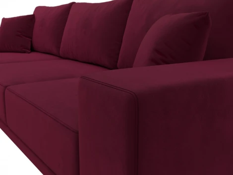 Диван угловой Льюес левый (Бордовый/Микровельвет) Лига Диванов арт.122408L