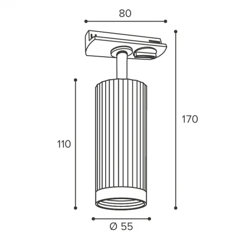 Трековый светильник однофазный Wolta WTL-GU10/19G под лампу GU10 Графит LUXOR