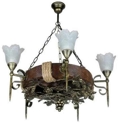 Подвесная люстра Тарьсма Лоза-5ПВ роса LZ5PVLPTRH60R (220V, на цепи, цветы)