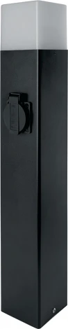 Уличный наземный светильник с розеткой Feron Берлин DH0206 11682 E27, 220V, черный (IP44)