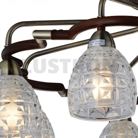 Потолочная люстра N-Light 412 412-08-53ABW antique brass + walnut