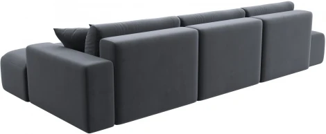 Диван угловой Лига-036 НПБ Модерн Лонг правый угол (Серый/Велюр) Лига Диванов арт.121429