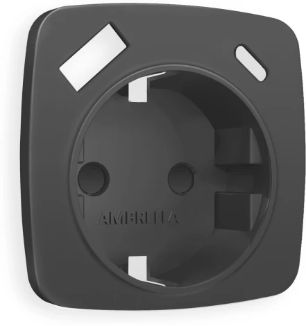 Лицевая панель Ambrella Volt OMEGA (Графит Мягкое касание) для электрической розетки с заземлением со шторками 2USB A+C OP9100