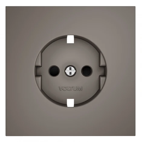 Накладка для розетки с заземлением и защитными шторками (капучино) Voltum S70 VLS000714