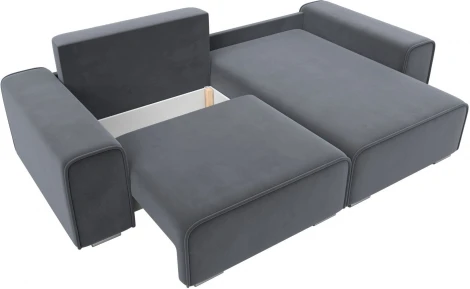 Диван угловой Лига-029 правый угол (Серый/Велюр) Лига Диванов арт.121928